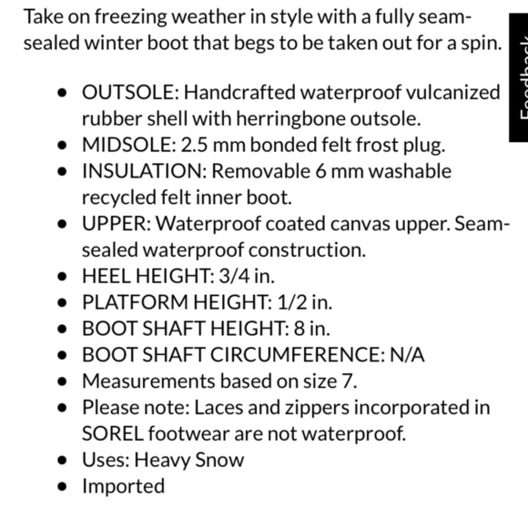 NWT Sorel 1964 CVS boot black size 6 or 8 Warm - Picture 4 of 16